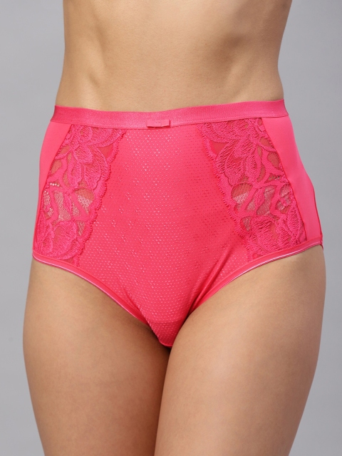 

Marks & Spencer Women Pink Lace Inserts High Rise Hipster T61800PINK