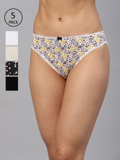 

Marks & Spencer Women Pack of 5 Sustainable High Legs Bikini Briefs T612099XBLACK, Multi