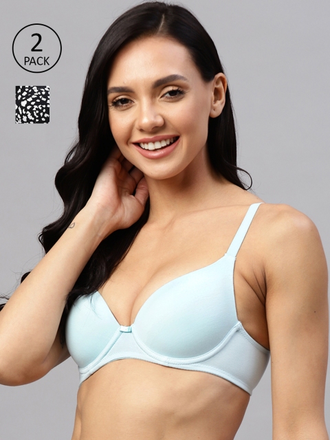 

Marks & Spencer Pack of 2 Underwired Lightly Padded Everyday Bra, Blue