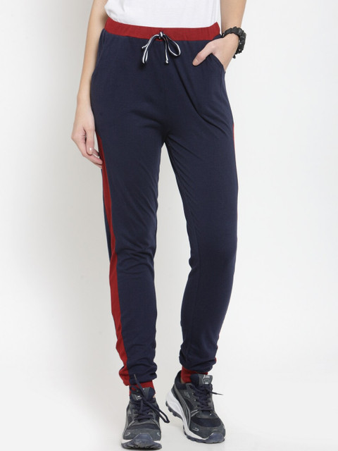 

Boston Club Women Navy Blue Solid Pure Cotton Joggers