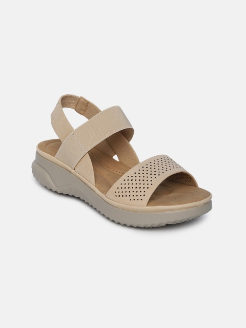 

shoexpress Women Beige Open-Toe Flats
