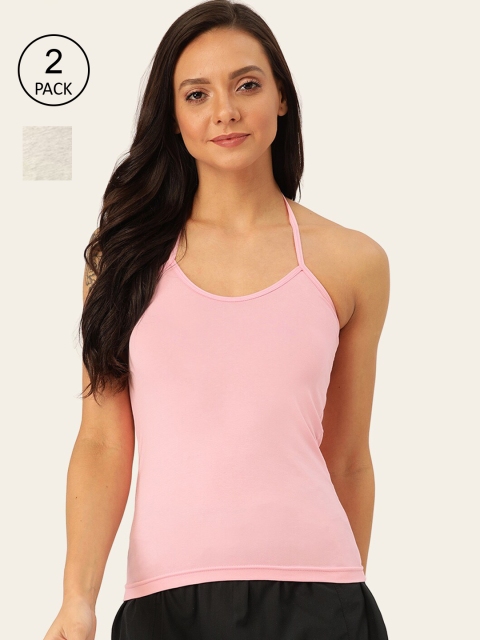 

Lady Lyka Women Pack Of 2 Solid Cotton Camisoles, Pink