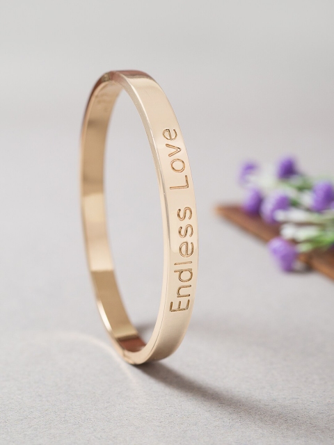 

Golden Peacock Women Gold-Toned Stainless Steel Handcrafted Kada Bracelet