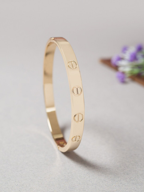 

Golden Peacock Unisex Gold-Toned Handcrafted Kada Bracelet