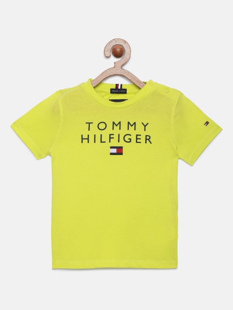 

Tommy Hilfiger Boys Fluorescent Green Brand Logo Organic Cotton T-shirt