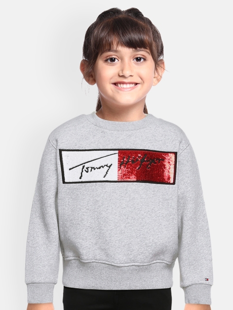 

Tommy Hilfiger Girls Grey Melange Embellished Sweatshirt