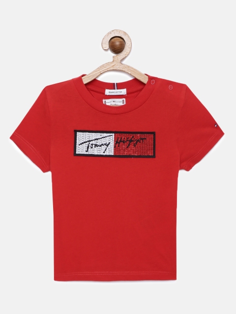 

Tommy Hilfiger Girls Red Embellished T-shirt