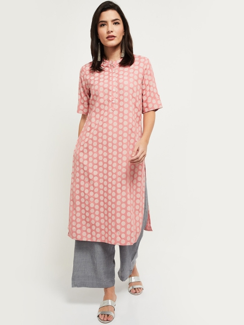 

max Women Pink Printed Kurta