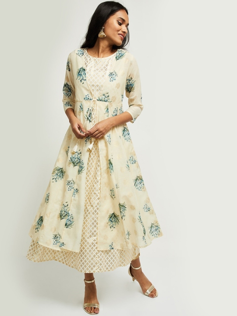 

max Women Off White Ethnic Motifs Printed Anarkali Kurta