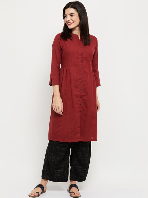 

max Women Red Solid Kurta