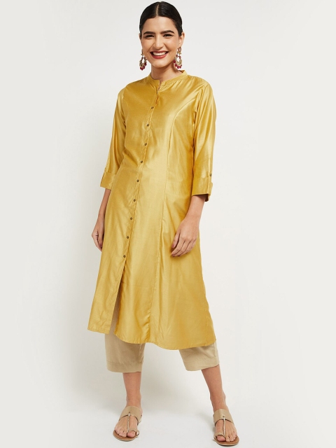 

max Women Mustard Yellow Kurta