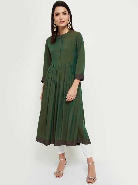 

max Women Green Anarkali Kurta