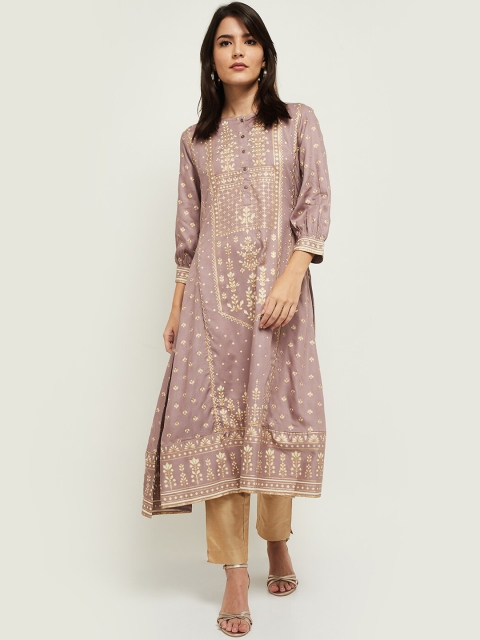 

max Women Pink Ethnic Motifs Printed Kurta
