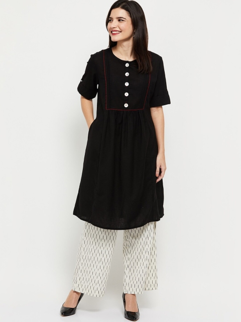 

max Women Black Kurta