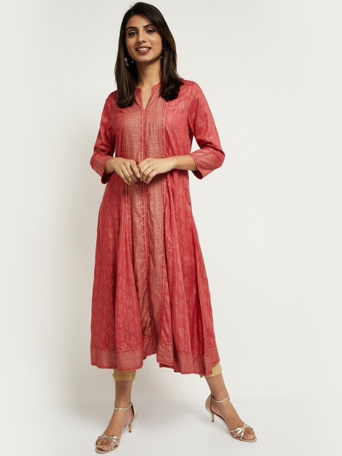 

max Women Red Ethnic Motifs Printed Kurta