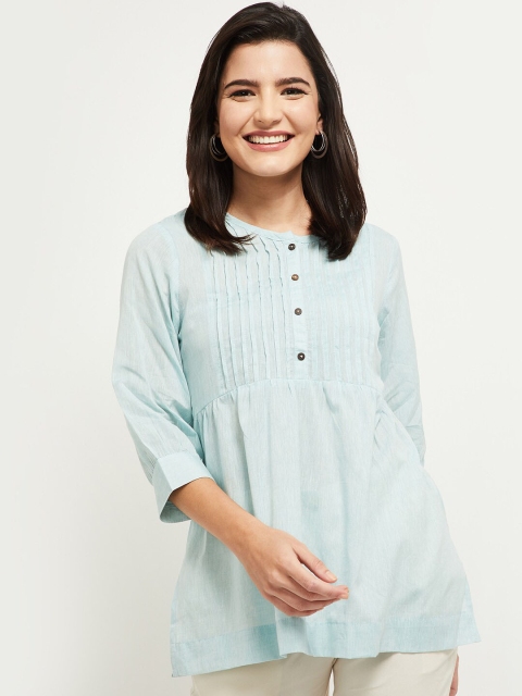 

max Blue Viscose Rayon Tunic