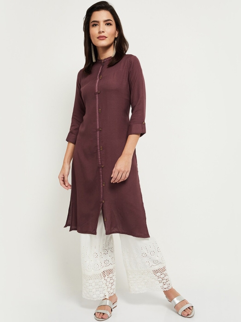 

max Women Purple Straight Kurta