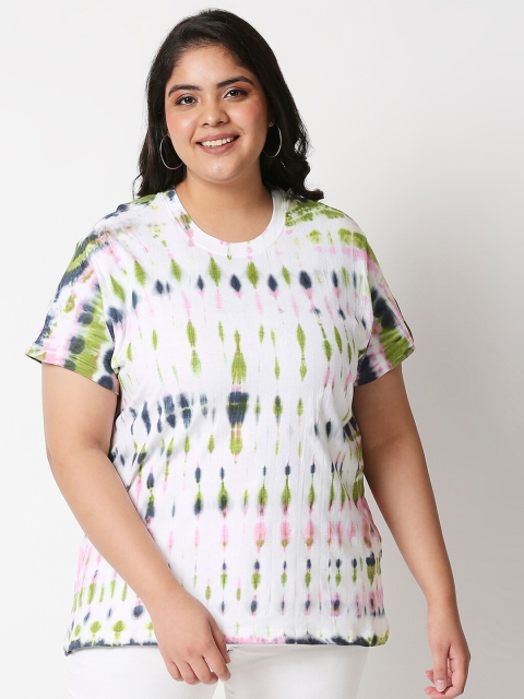 

20Dresses Plus Size Women White Printed T-shirt