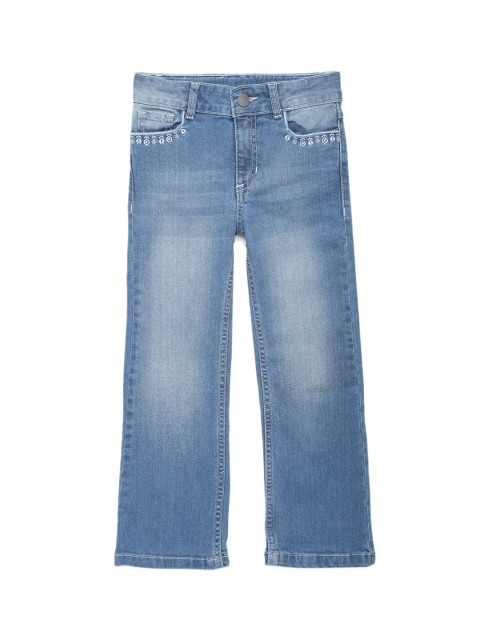 

UNDER FOURTEEN ONLY Girls Blue Heavy Fade Jeans