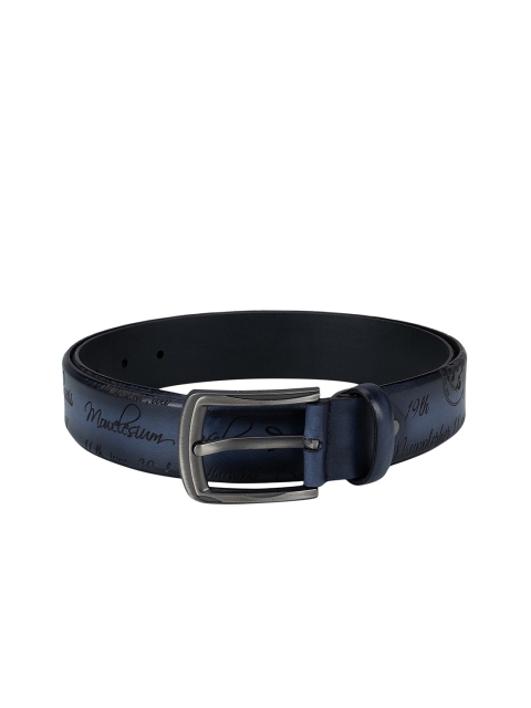 

Da Milano Men Blue Embellished Leather Belt