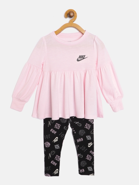 

Nike Girls Pink & Black Top with Leggings