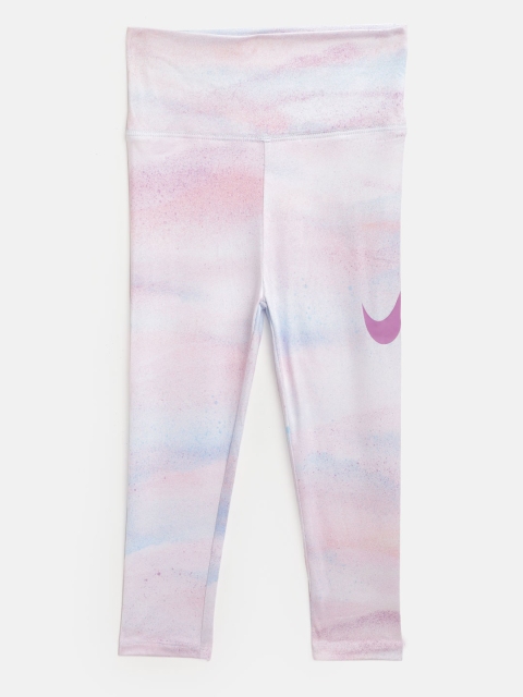 

Nike Girls White & Pink Tie & Dye Rise BFF Sport Leggings