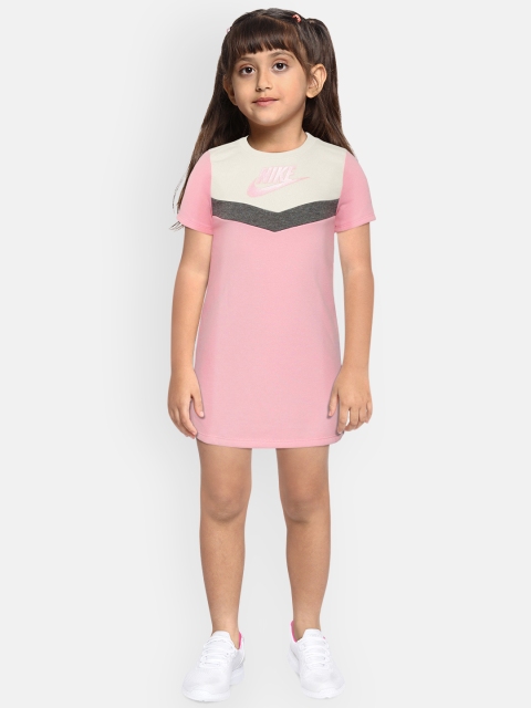 

Nike Girls Pink & White Colourblocked T-shirt Dress