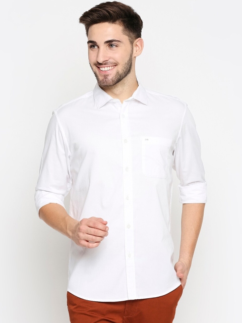 

Basics Men White Slim Fit Casual Shirt