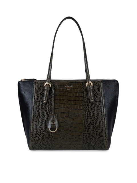 

Da Milano Women Green Animal Textured Leather Structured Shoulder Bag