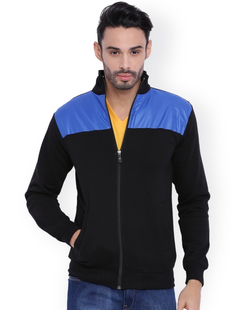 

Campus Sutra Black & Blue Colourblocked Jacket