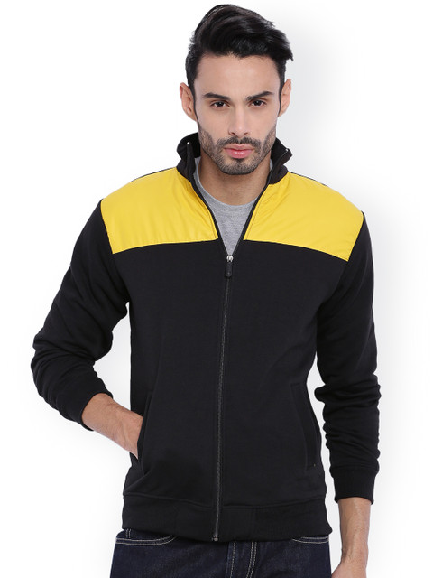 

Campus Sutra Black & Yellow Colourblocked Jacket
