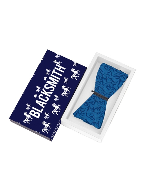 

Blacksmith Men Blue Woven Design Bow Tie