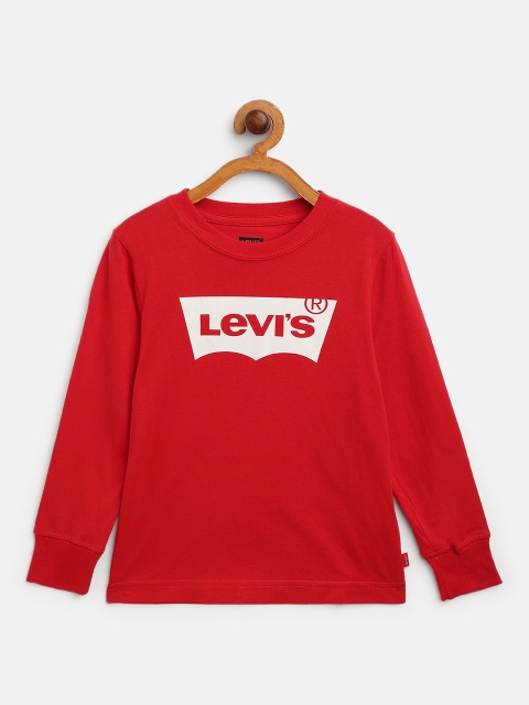 

Levis Boys Red Brand Logo Printed Pure Cotton T-shirt