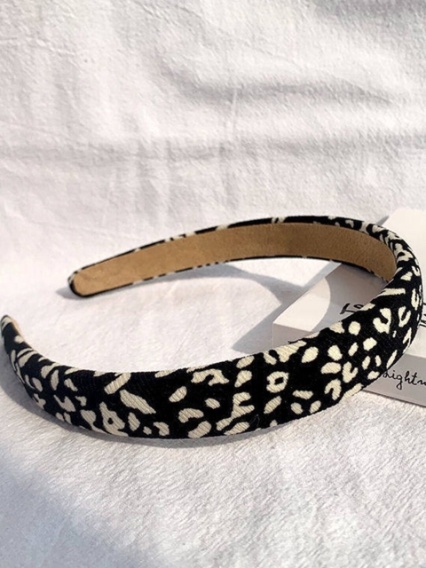 

ToniQ Women Black & White Animal Printed Hair Band