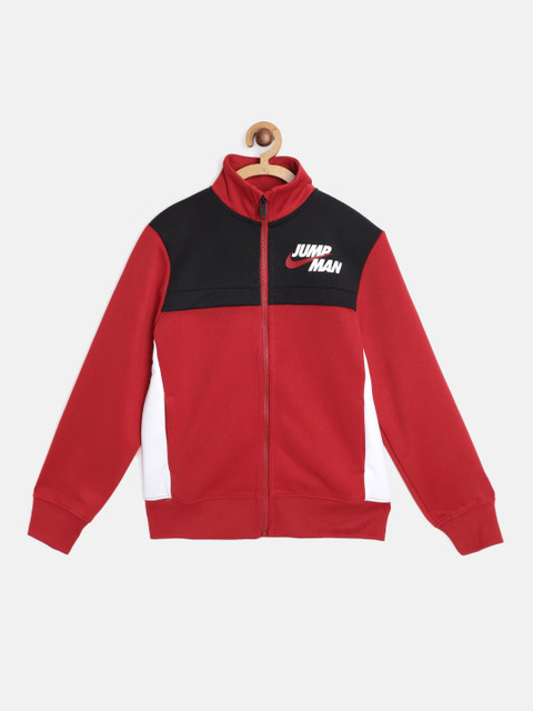 

Jordan Boys Red & Black Colourblocked Jumpman By Nike Sporty Jacket