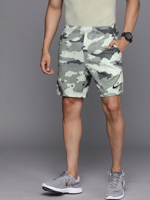 

Nike Men Off White Standard Fit Camouflage Print Dri-FIT 5.0 Training Shorts
