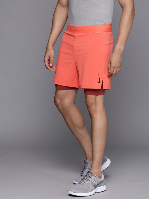 

Nike Men Orange Dri-FIT ACTIVE 2-1 Y Training Shorts