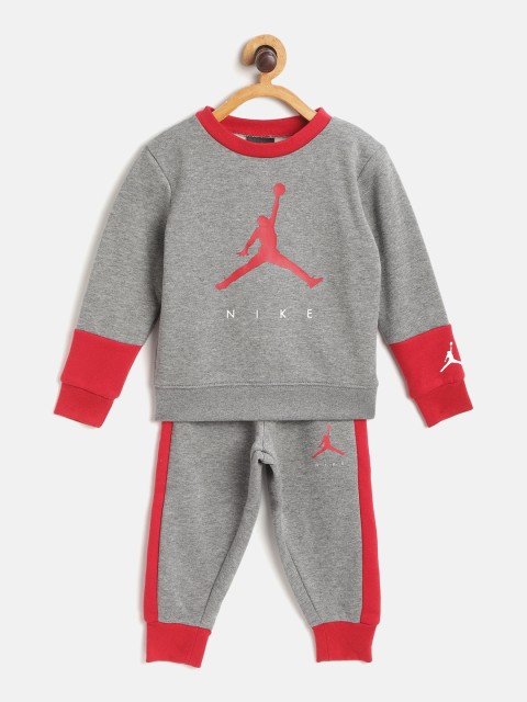 

Jordan Jumpman Fleece Crewneck Sweatshirt and Joggers Set, Grey melange