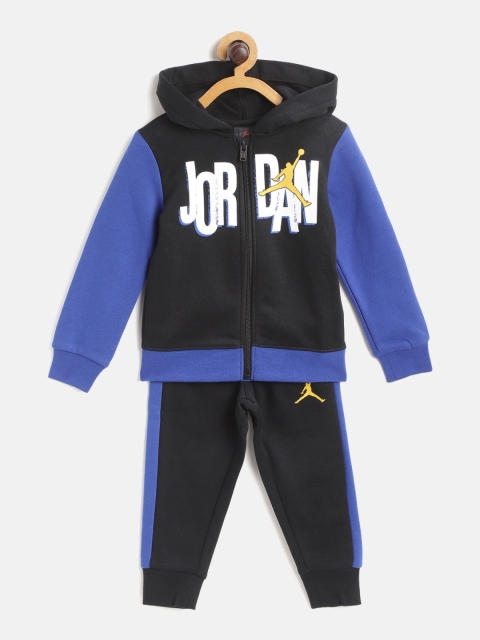 

Jordan Boys Black & Blue Printed Fleece Full Zip Hoodie and Joggers