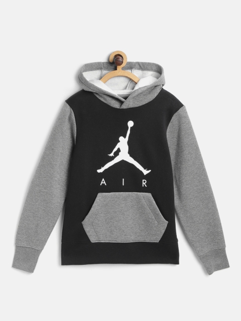 

Jordan Boys Black & Grey Melange Brand Logo Print Jumpman Air GFX Pullover 2