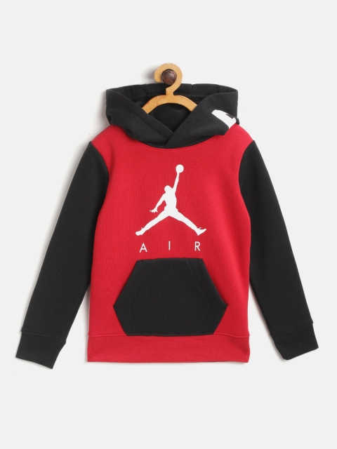 

Jordan Boys Jumpman Air GFX Logo Print Relaxed fit Hooded Pullover, Red