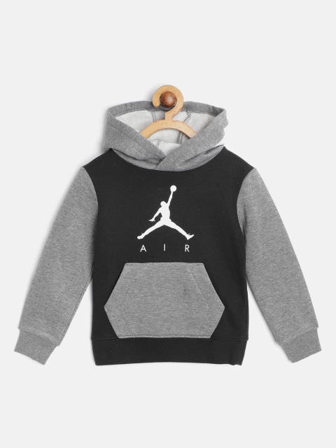 

Jordan Boys Black & Grey Melange Colourblocked Jumpman Air GFX 2 Hooded Sweatshirt