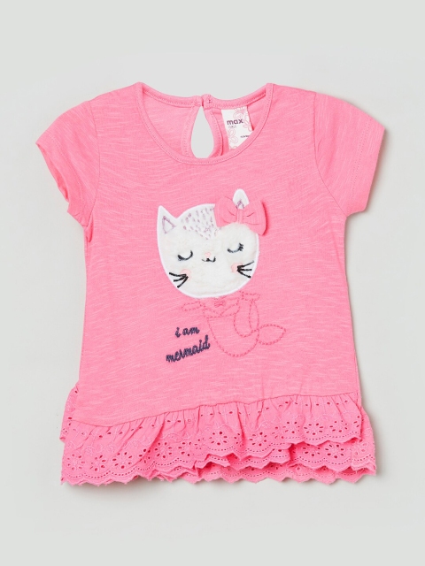 

max Girls Pink Embroidered Applique Regular Top