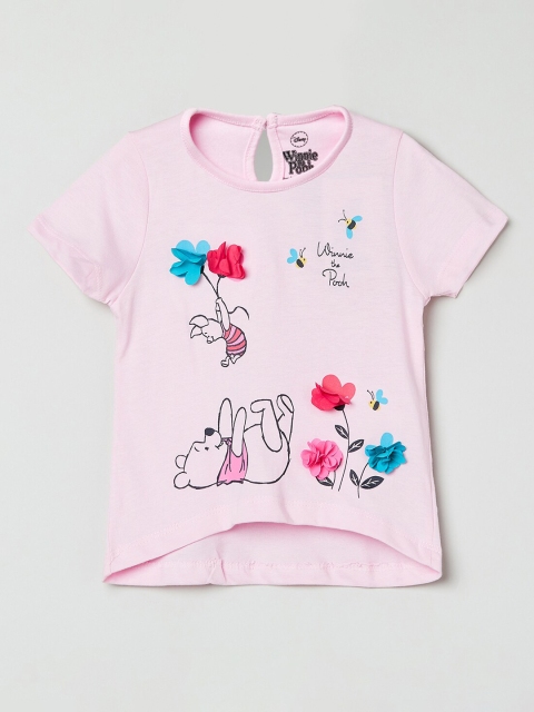 

max Girls Pink & Red Printed Regular Cotton Top