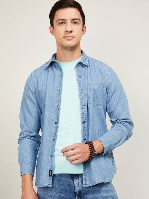 

Denimize by Fame Forever Men Blue Casual Shirt