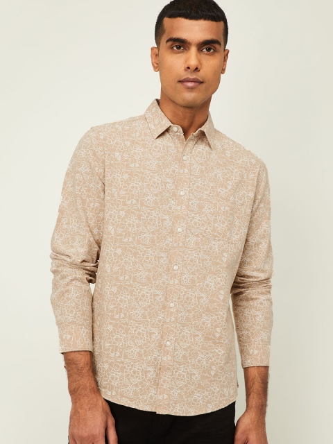 

Denimize by Fame Forever Men Beige Floral Printed Casual Shirt