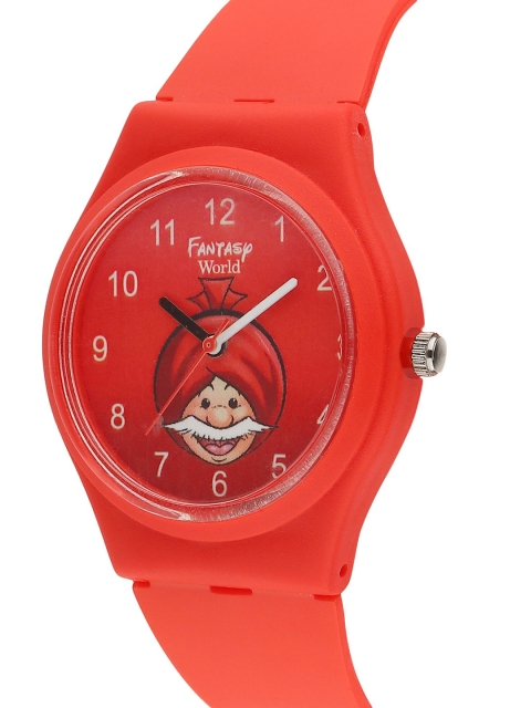 

Fantasy World Kids Red Chacha Chaudhary Printed Dial & Red Straps Analogue Watch