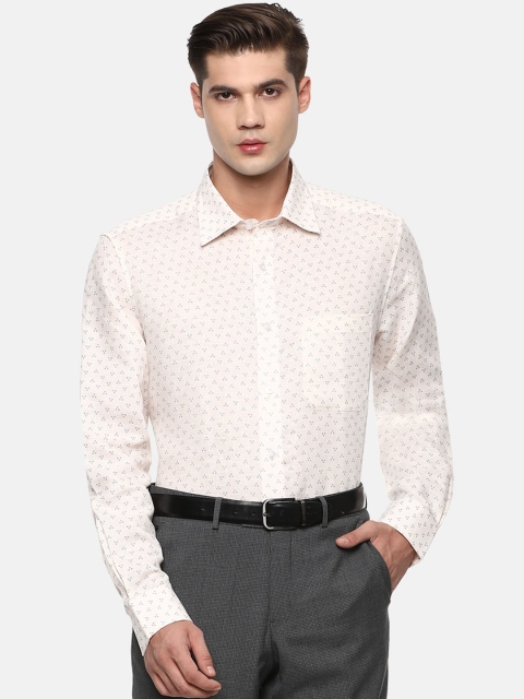 

Louis Philippe Men Cream-Coloured Printed Formal Shirt