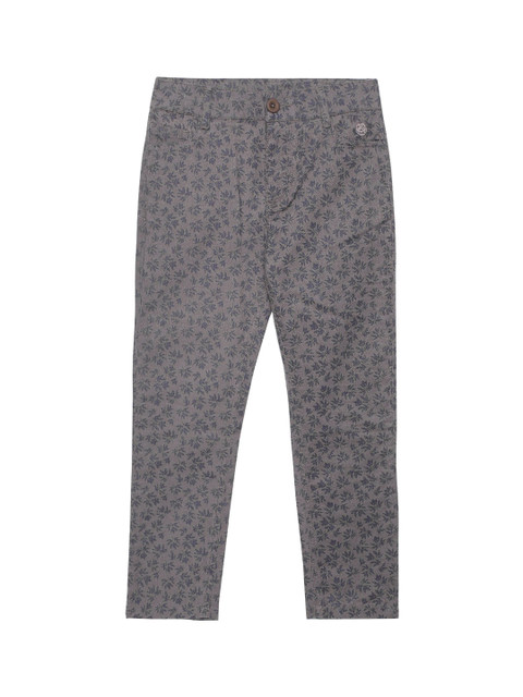 

UNDER FOURTEEN ONLY Girls Grey Floral Printed Skinny Fit Trousers