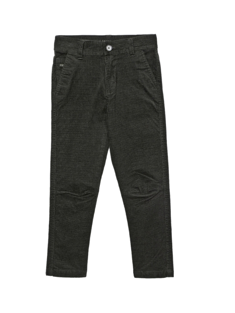 

UNDER FOURTEEN ONLY Boys Olive Green Slim Fit Trousers